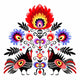 Ludowa wycinanka z indykami Wall Decal