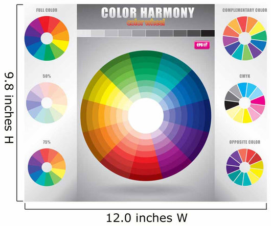 Color harmony / Color wheel with shade of colors Wall Mural