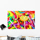 multicolored lollipops, candy and chewing gum Wall Mural