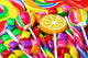 multicolored lollipops, candy and chewing gum Wall Mural