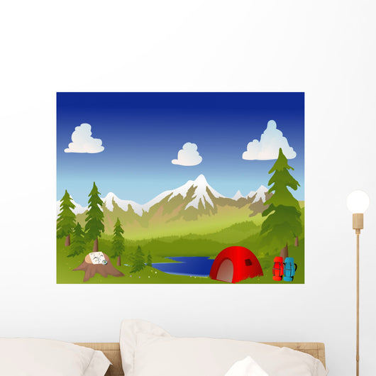 Camping in the mountains Wall Mural