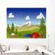 Camping in the mountains Wall Mural