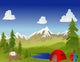 Camping in the mountains Wall Mural
