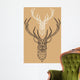 Christmas deer with geometric pattern, vector Wall Decal