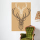 Christmas deer with geometric pattern, vector Wall Decal
