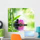 Background spa - orchids black stones and bamboo on water 