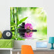 Background spa - orchids black stones and bamboo on water 