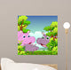 Family of Hippo With Forest Background 