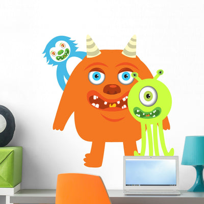 Illustration Vector Cartoon Cute Wall Decal shown on a wall