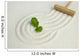 Green leaf on raked white sand of a zen garden Wall Mural