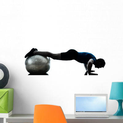 Man Exercising Workout Fitness shown on a wall