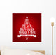 Christmas tree wishes typography banner Wall Mural