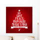 Christmas tree wishes typography banner Wall Mural