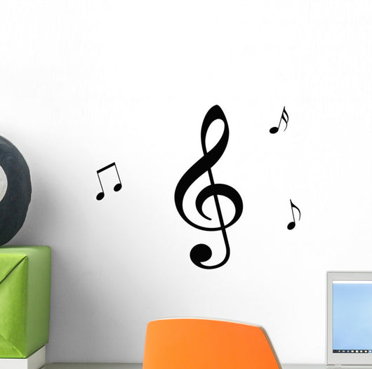 treble clef and notes Wall Mural