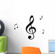 treble clef and notes Wall Mural