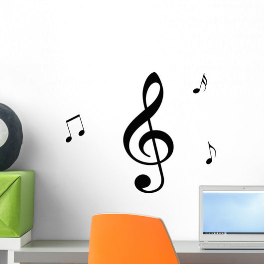 treble clef and notes Wall Mural