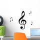 treble clef and notes Wall Mural