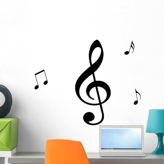 treble clef and notes Wall Mural
