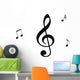 treble clef and notes Wall Mural