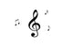 treble clef and notes Wall Mural