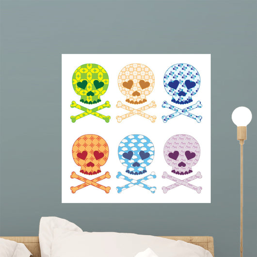 Skull Fashion Icon Set Wall Decal