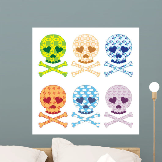 Skull Fashion Icon Set Wall Decal