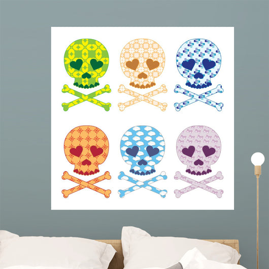 Skull Fashion Icon Set Wall Decal