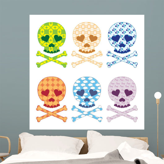 Skull Fashion Icon Set Wall Decal