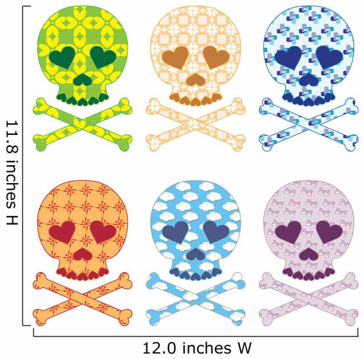 Skull Fashion Icon Set Wall Decal