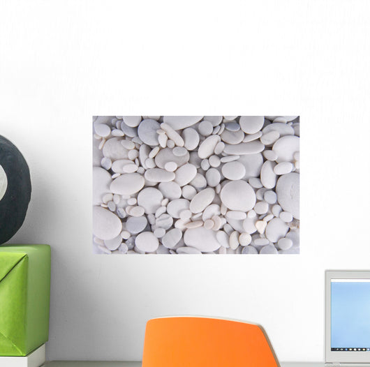 white pebbles stones background 