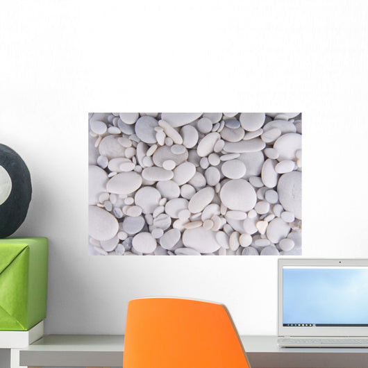 white pebbles stones background 