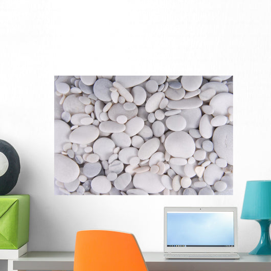 white pebbles stones background 