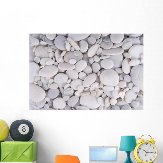 white pebbles stones background 