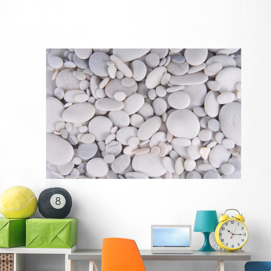 white pebbles stones background 