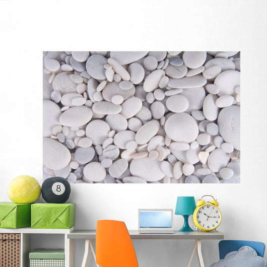 white pebbles stones background 