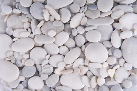 white pebbles stones background 