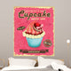 Vintage cupcake poster design 