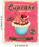 Vintage cupcake poster design 