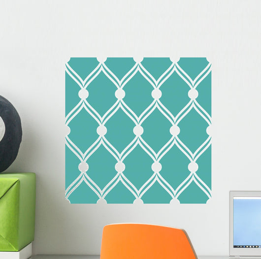 Turquoise Diamonds Retro Wall Mural
