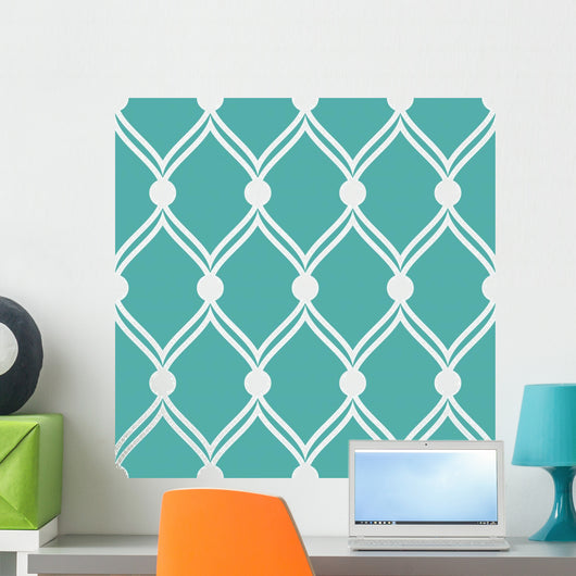 Turquoise Diamonds Retro Wall Mural