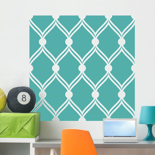Turquoise Diamonds Retro Wall Mural