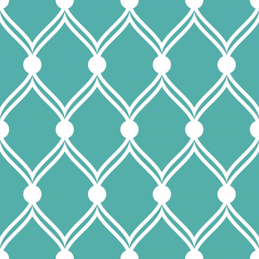 Turquoise Diamonds Retro Wall Mural