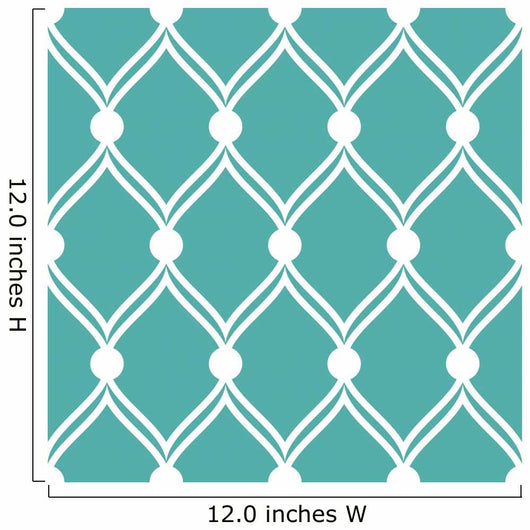 Turquoise Diamonds Retro Wall Mural