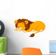 Lion cartoon sleeping Wall Decal