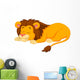 Lion cartoon sleeping Wall Decal