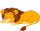 Lion cartoon sleeping Wall Decal