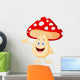 Cute mushroom cartoon Wall Mural