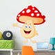 Cute mushroom cartoon Wall Mural
