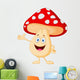 Cute mushroom cartoon Wall Mural