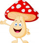 Cute mushroom cartoon Wall Mural